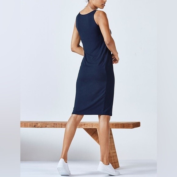 Fabletics Active Retta Navy Blue Sleeveless Midi Dress Women’s Size Medium NWT - Picture 4 of 11
